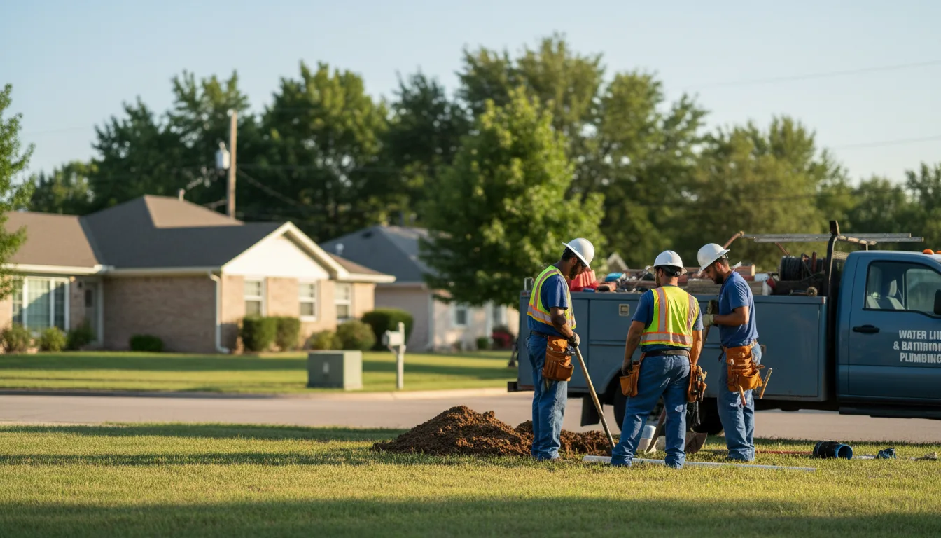 Residential water line and bathroom plumbing service in Portage, PA